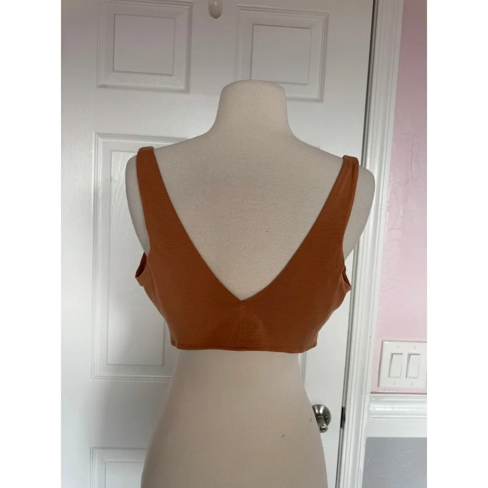 Parade Bra Bralette Scoop Pull On Tencel Lycra Solid Brown Sz Large